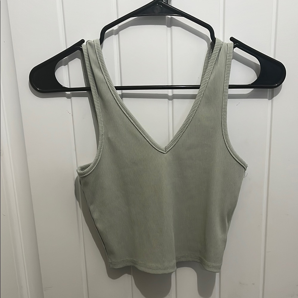 Sage Green Ribbed Tank Top